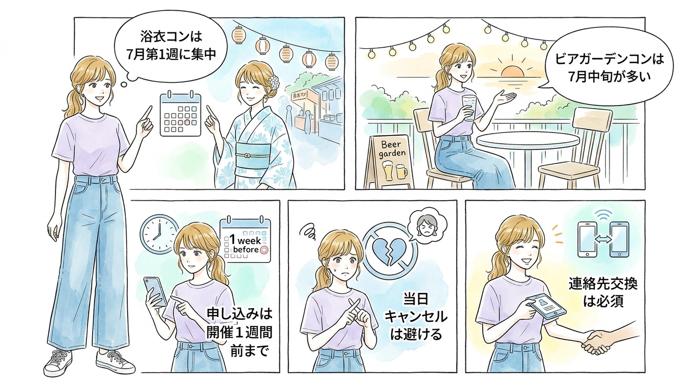 街コン・婚活パーティーの7月スケジュールを押さえておく