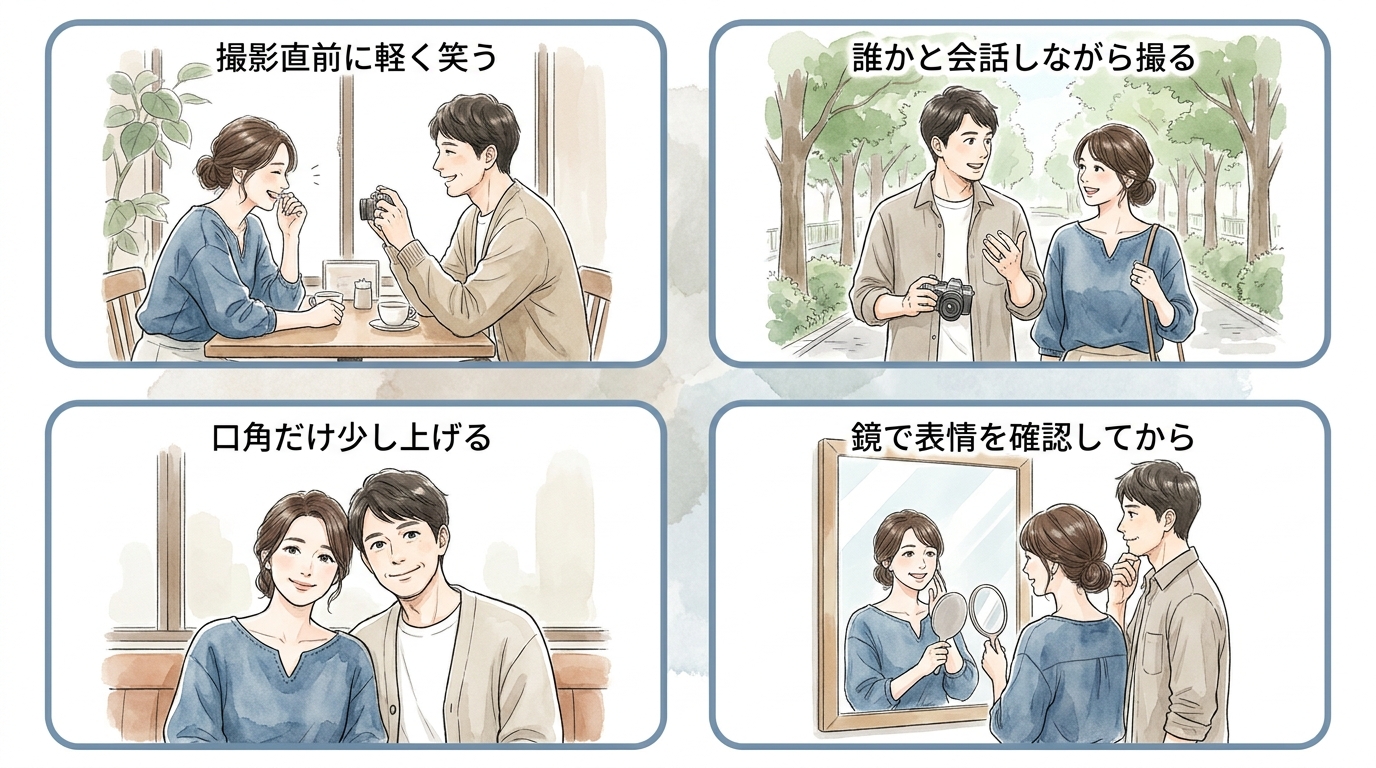 表情が硬いと距離を感じさせる