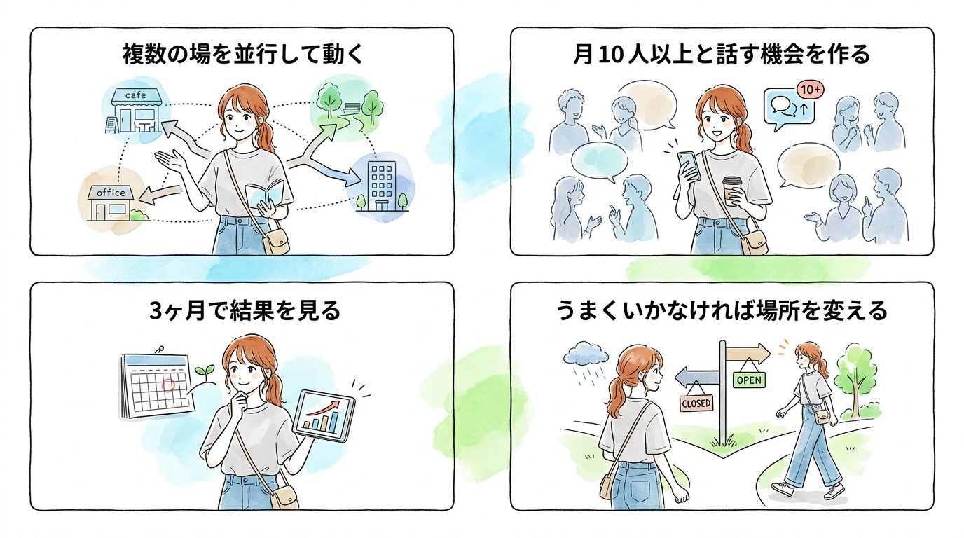 複数の場を並行して動けば3ヶ月で結果が変わる