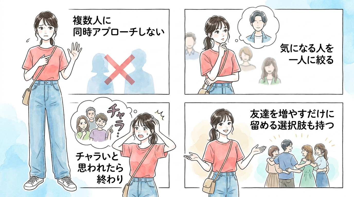 複数人に同時アプローチしてチャラいと思われる