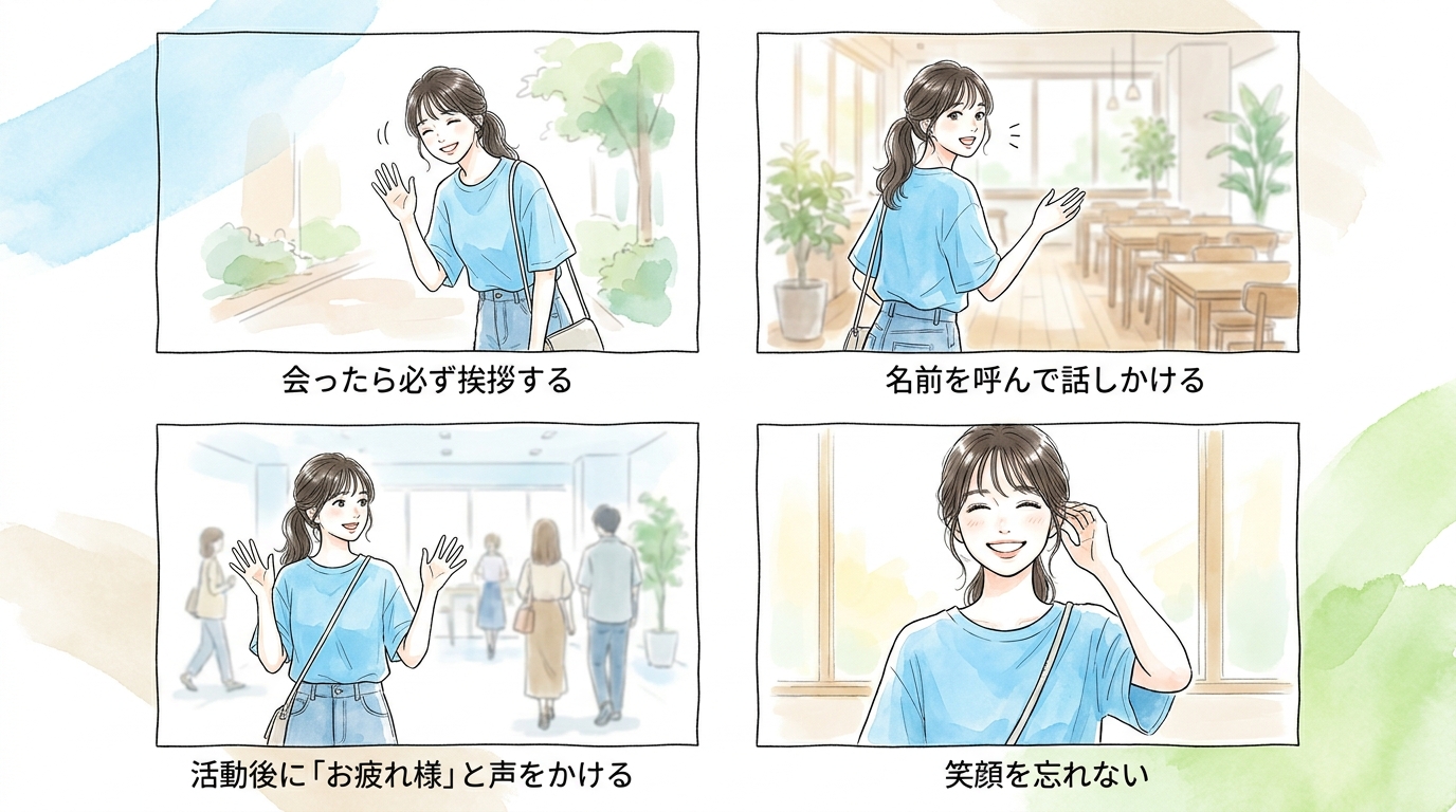 「話しかけやすい人」として認識されておく下地を作る