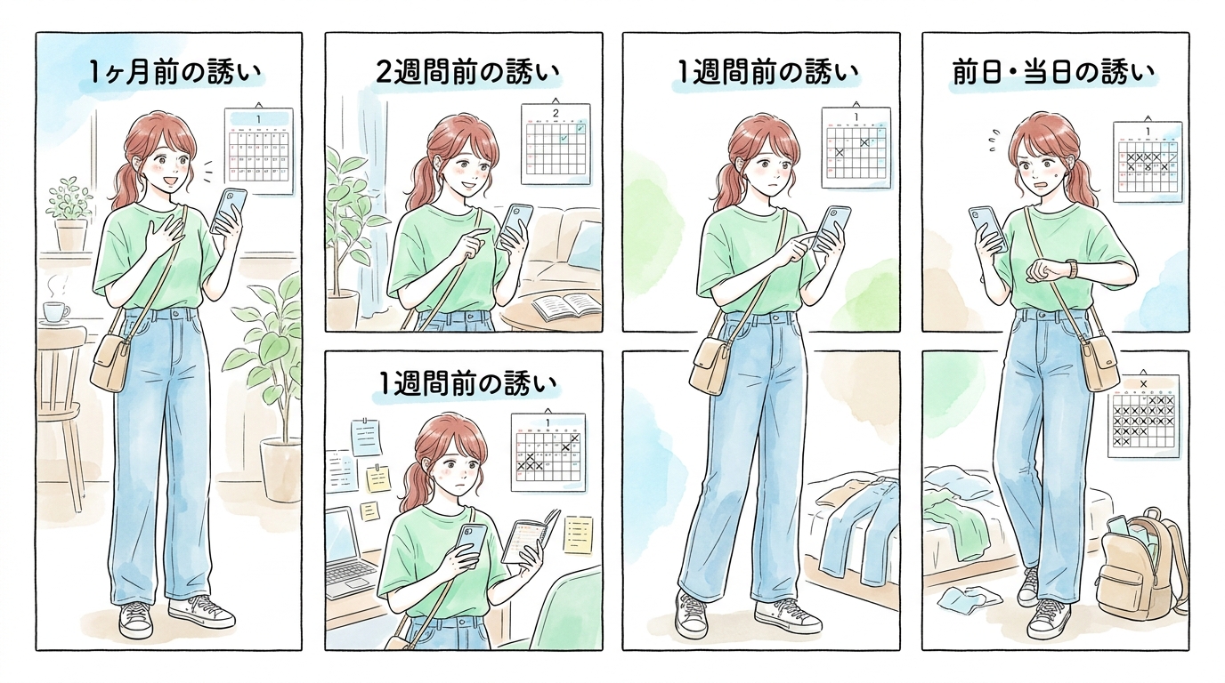 誘いのタイミングが早いほど、相手は本気で予定を組みたがっている