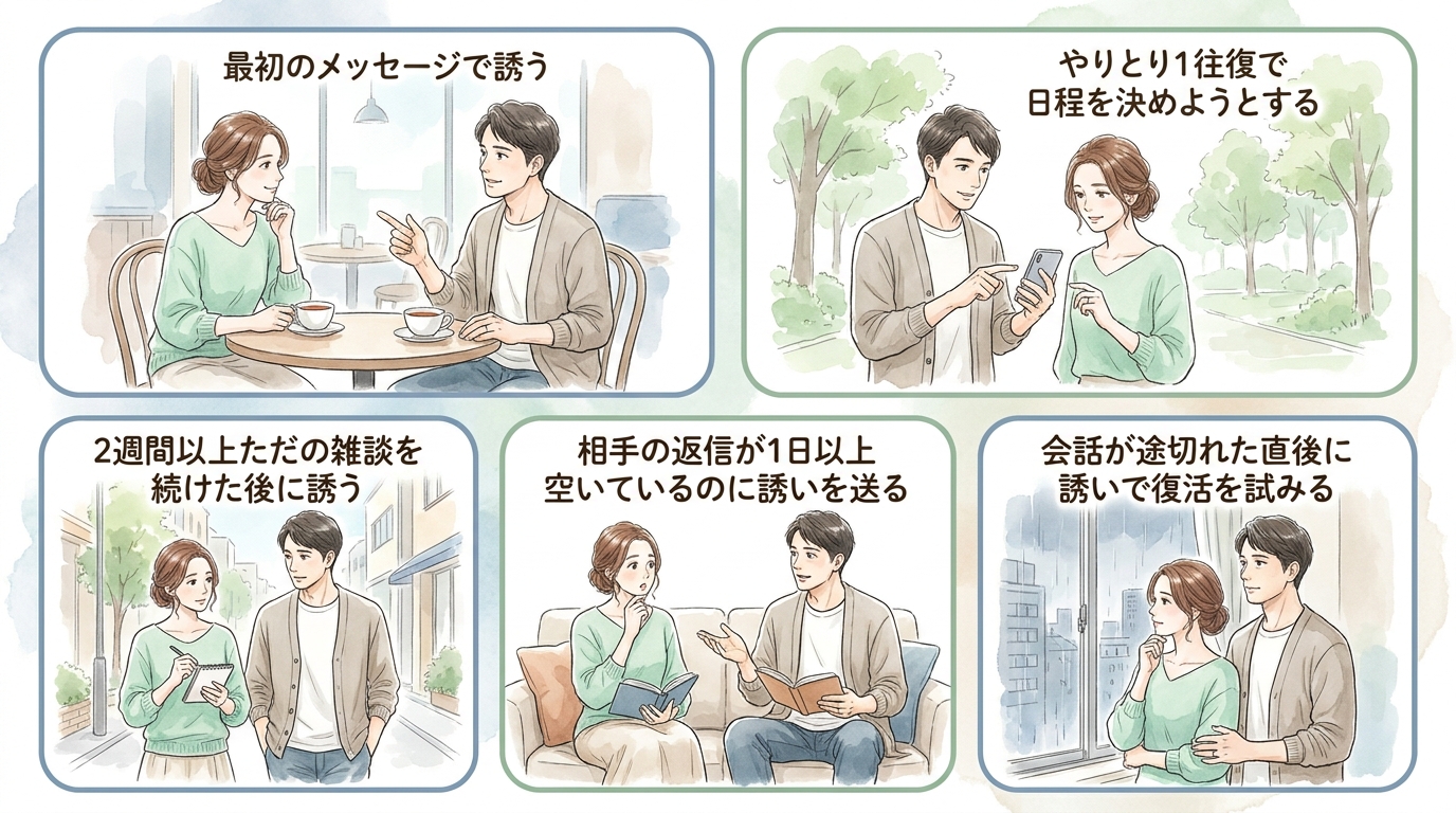 誘うタイミングと関係性が噛み合っていない