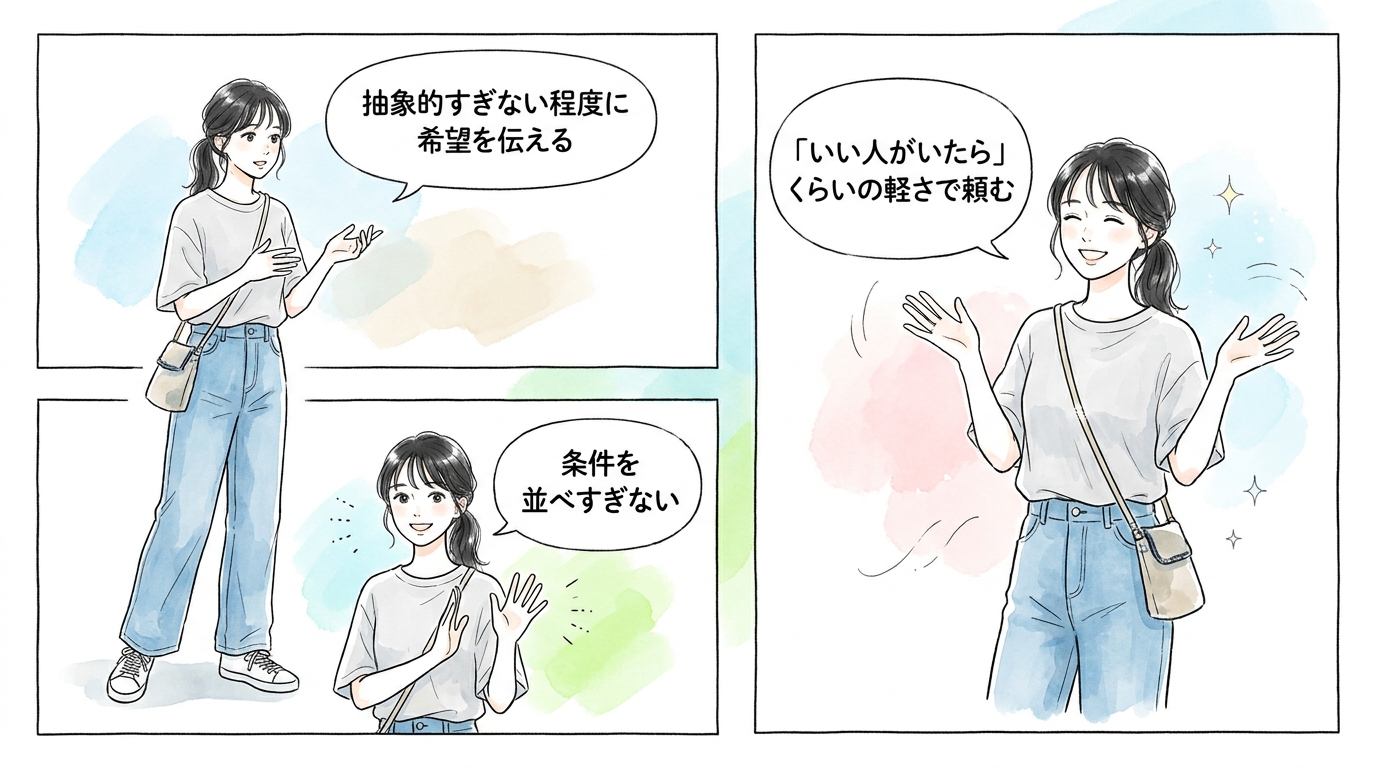 「誰でもいい」ではなく「こんな人がいい」を軽く伝えておく