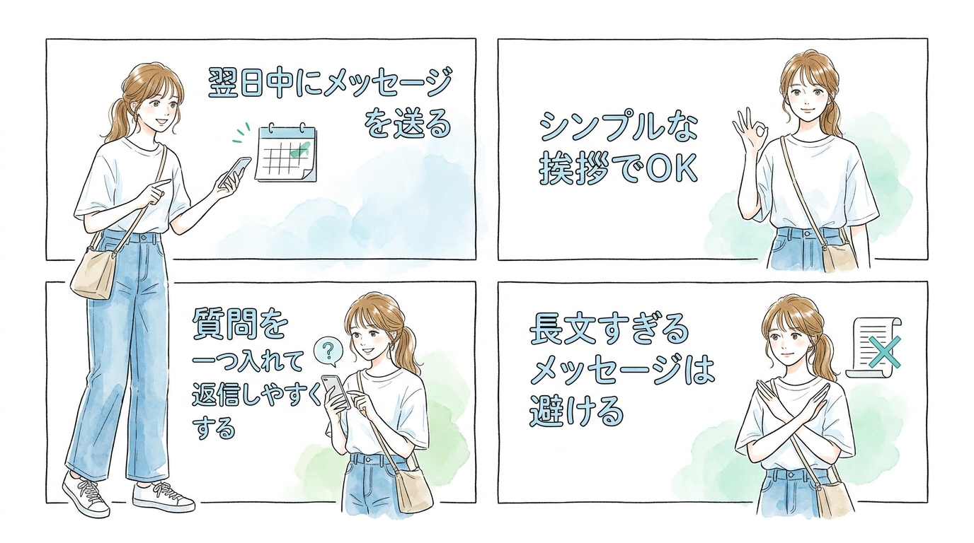 連絡先を交換したら翌日中にメッセージを送って印象を残しておく