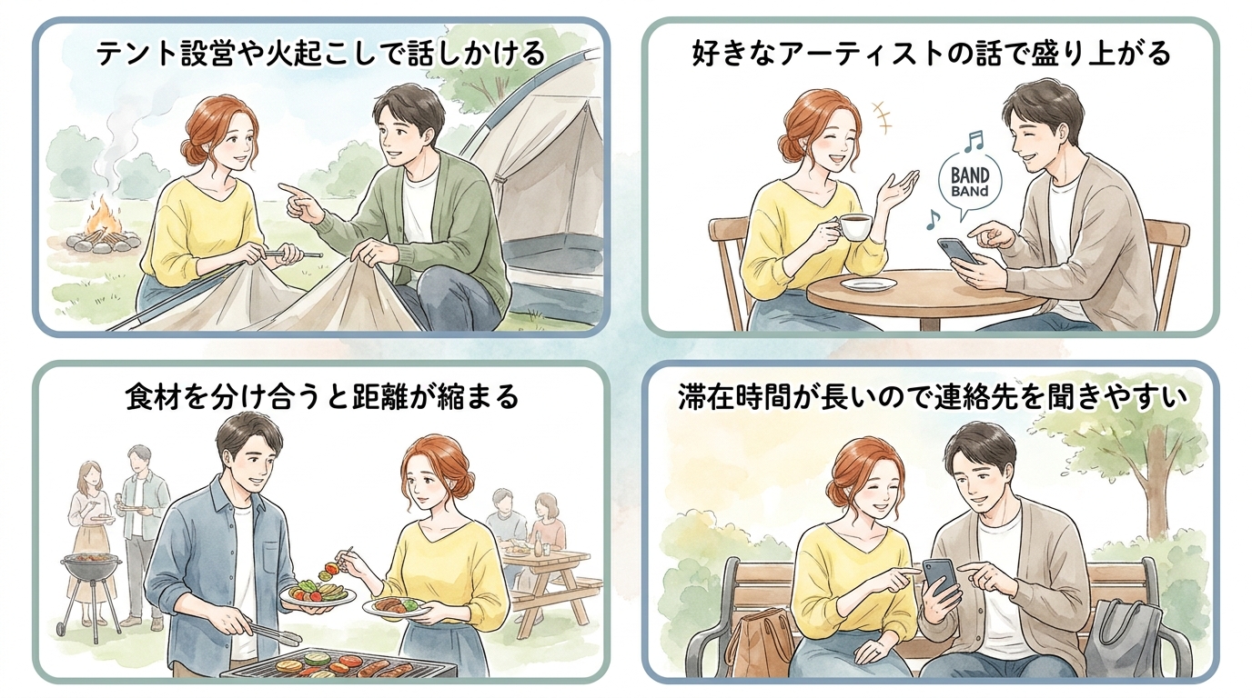音楽フェス・BBQは「共同作業」があるから連絡先交換まで進みやすい