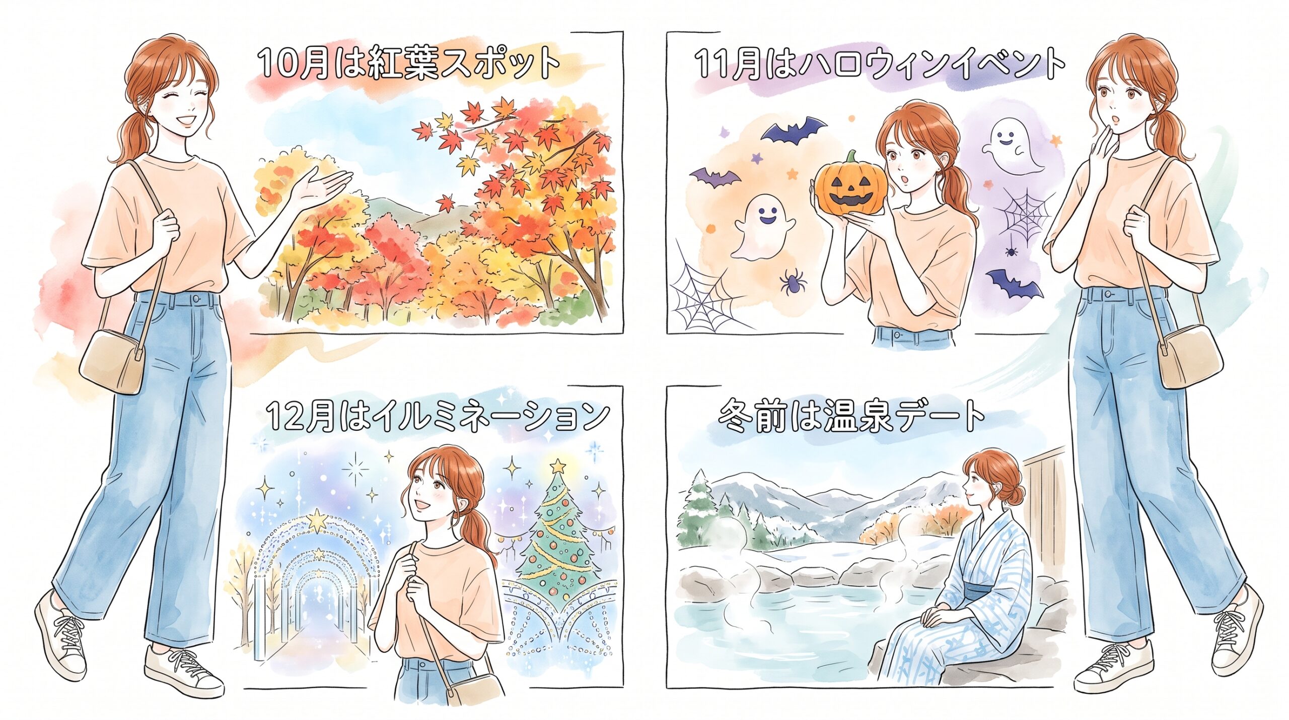 9月中に出会えれば紅葉・ハロウィン・クリスマスまで自然に会う口実が続く