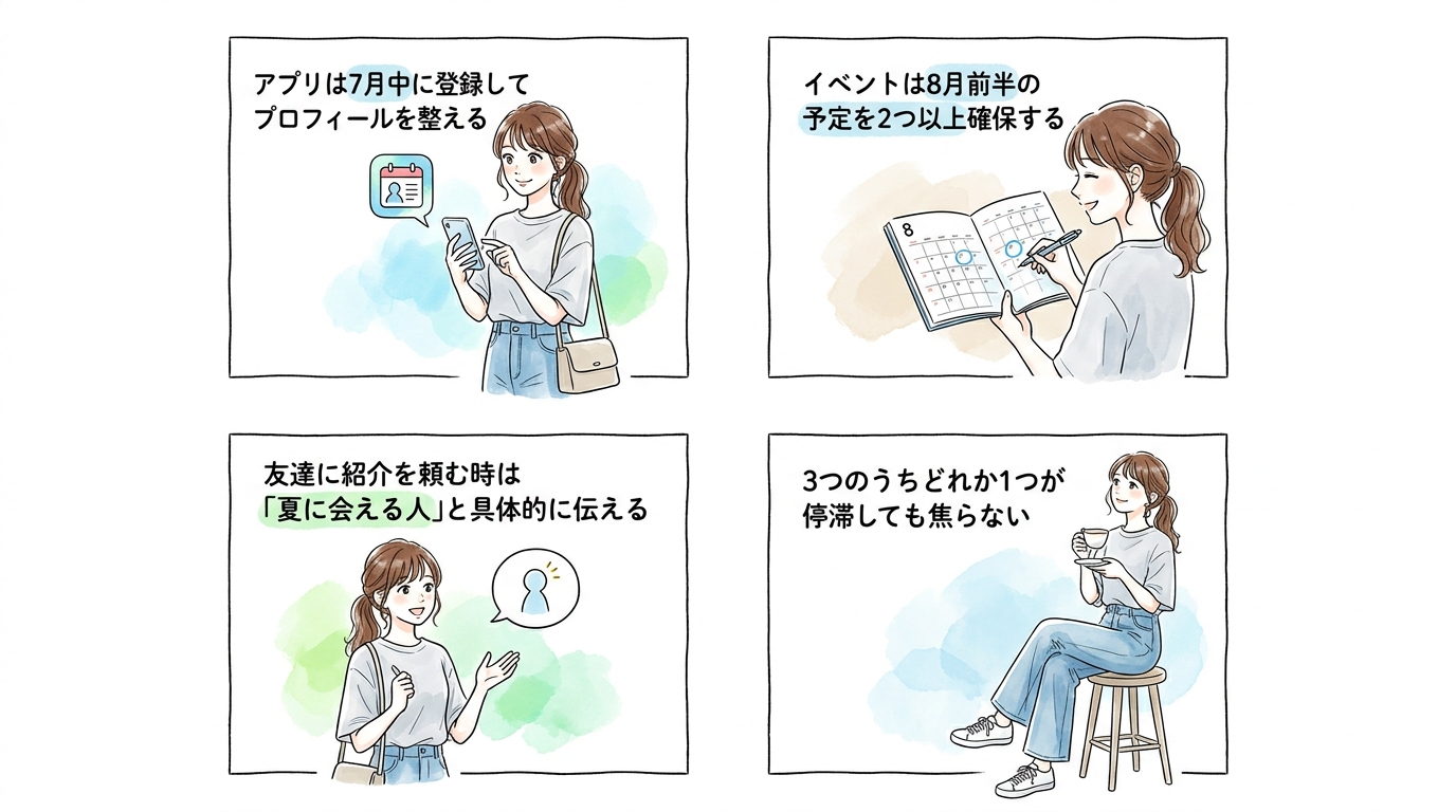 アプリ・イベント・紹介依頼の3つを同時に動かすと接点が途切れなくなる