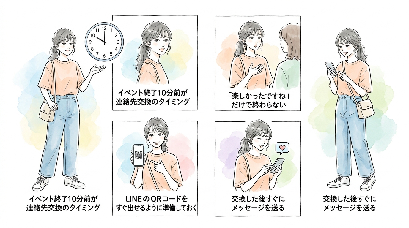 イベントに行っただけで連絡先を交換せずに帰ると次がなくなる