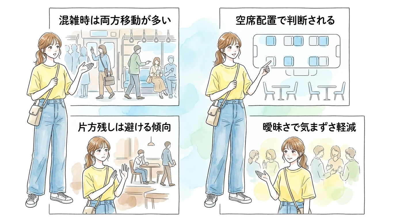 チェンジ後の席移動は男女両方が動くケースもある