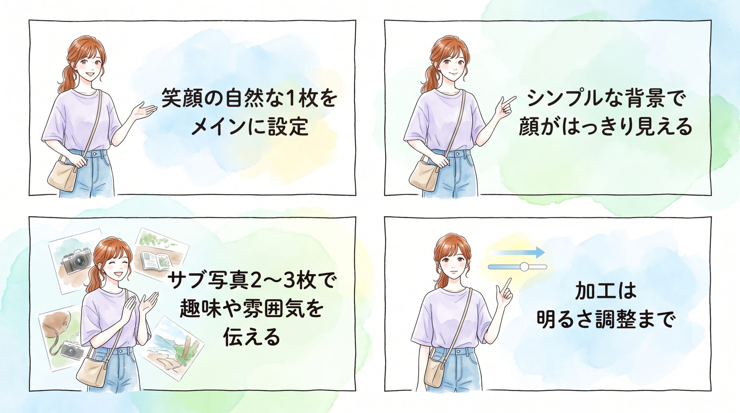 プロフィール写真は笑顔の自然な1枚を最優先で設定しておく