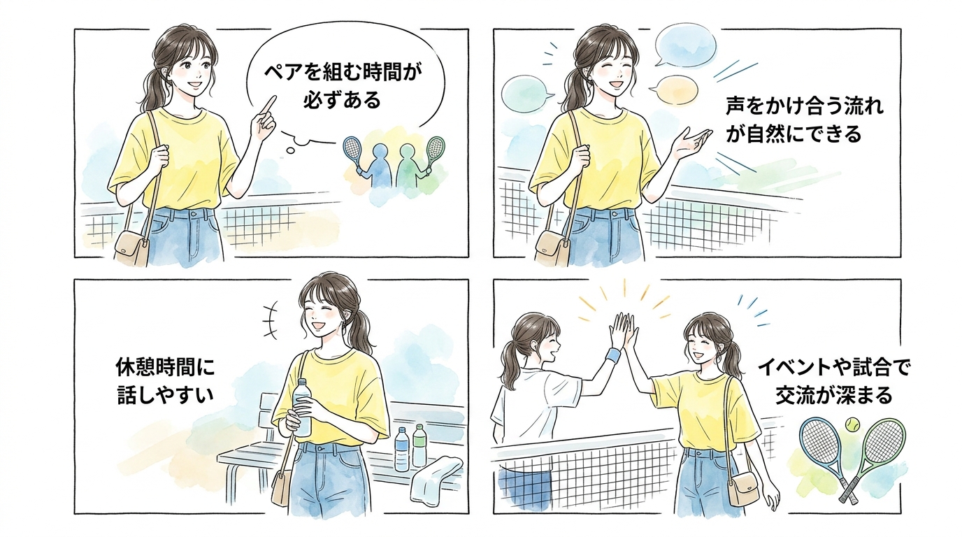 ペアワークで仲良くなれるテニス教室