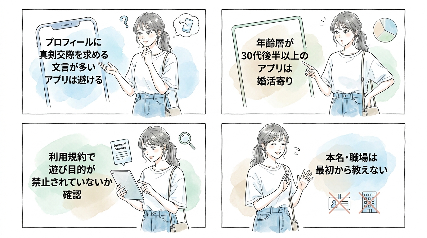 マッチングアプリの中で「遊び目的OK」を明示しているサービスを選ぶ