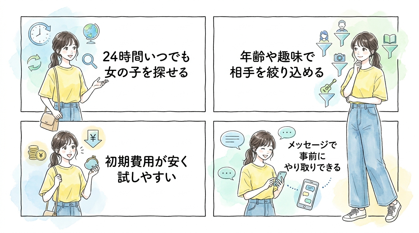 マッチングアプリ・出会い系アプリで気軽に探せる