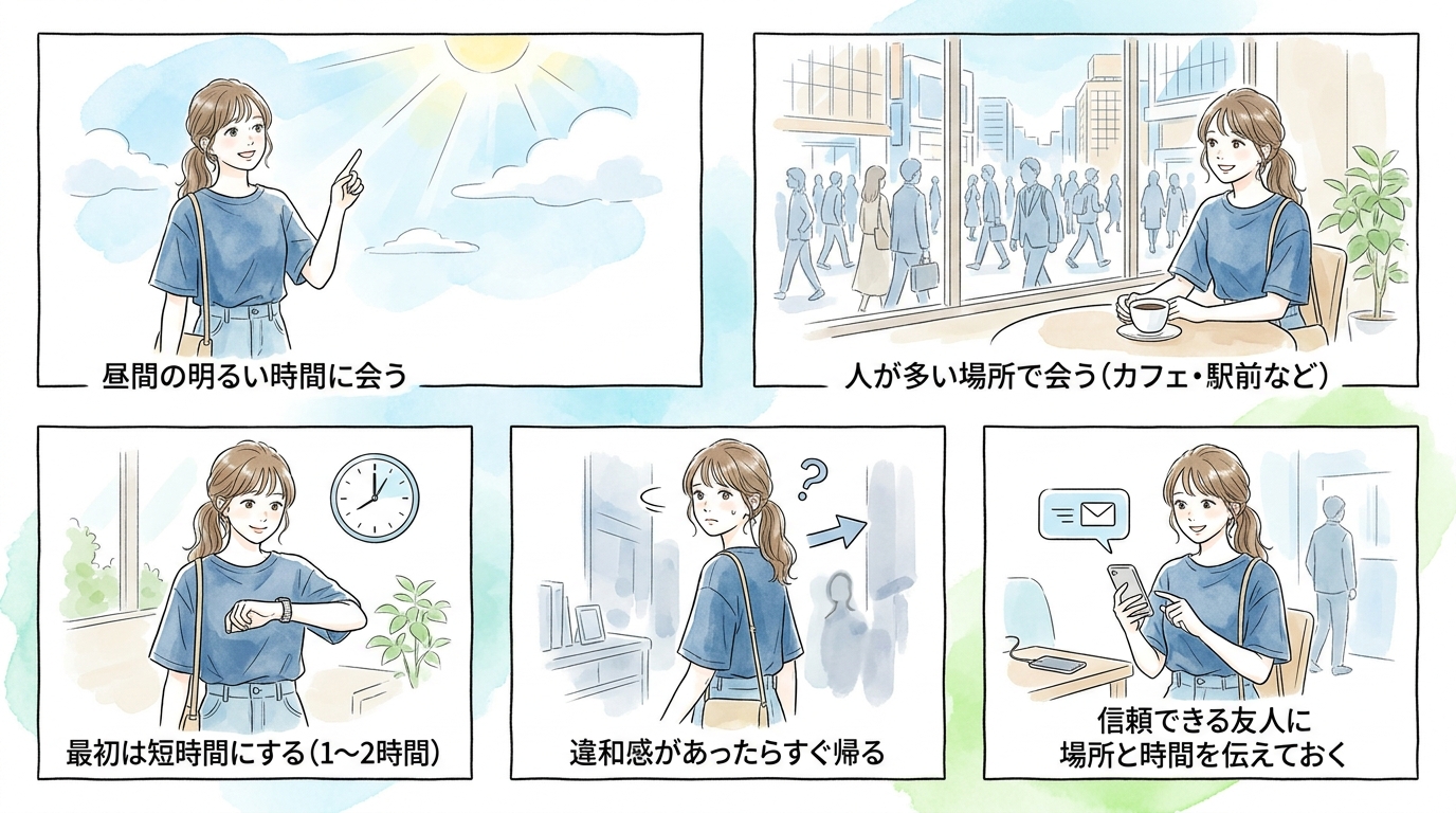 リアルで会う約束は慎重に