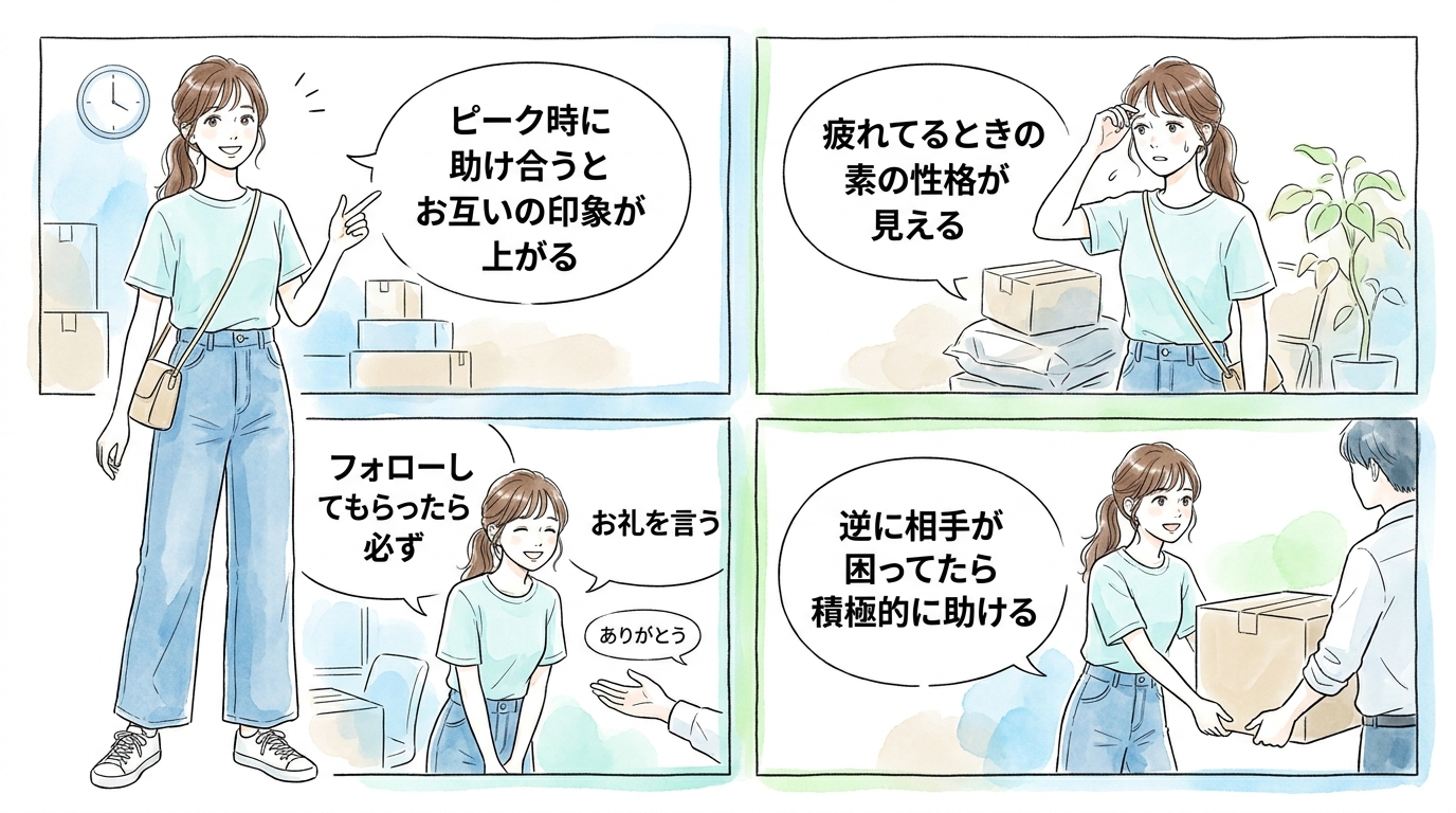 体力仕事を共有することで仲間意識が芽生えてくる