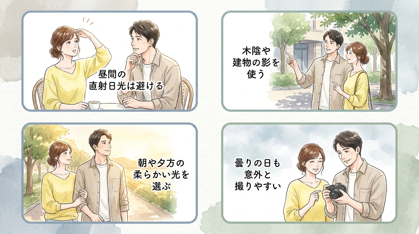 光の使い方で夏の明るさを自然に演出できる