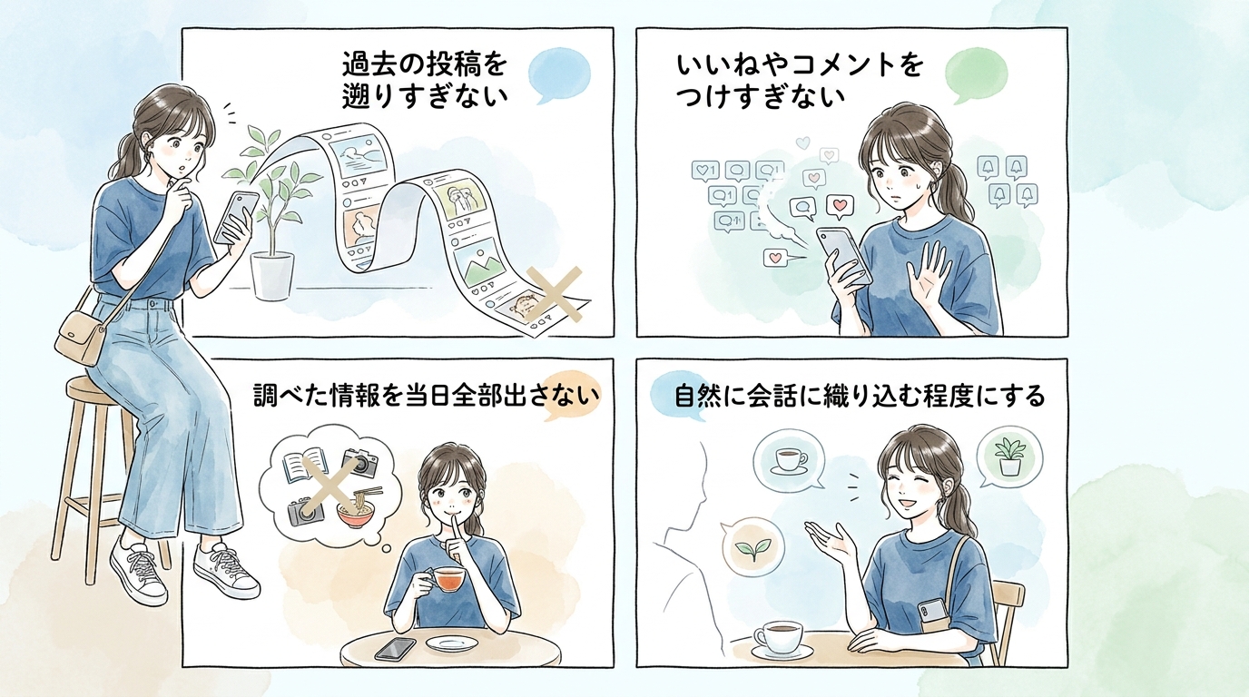 再会する相手のSNSを事前にチェックして話題を仕込んでおく