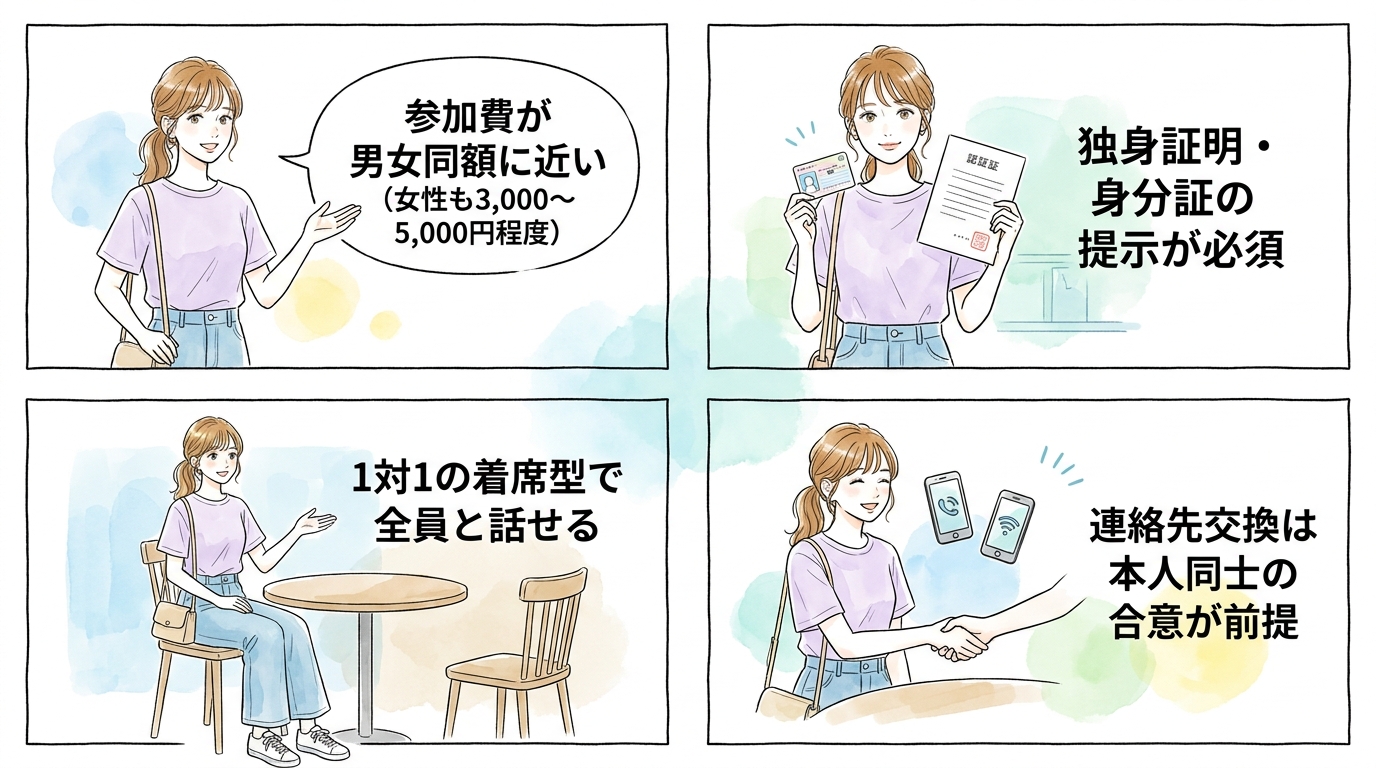 対面型・1対1重視の婚活パーティー、短時間で相手の本気度を見極められる