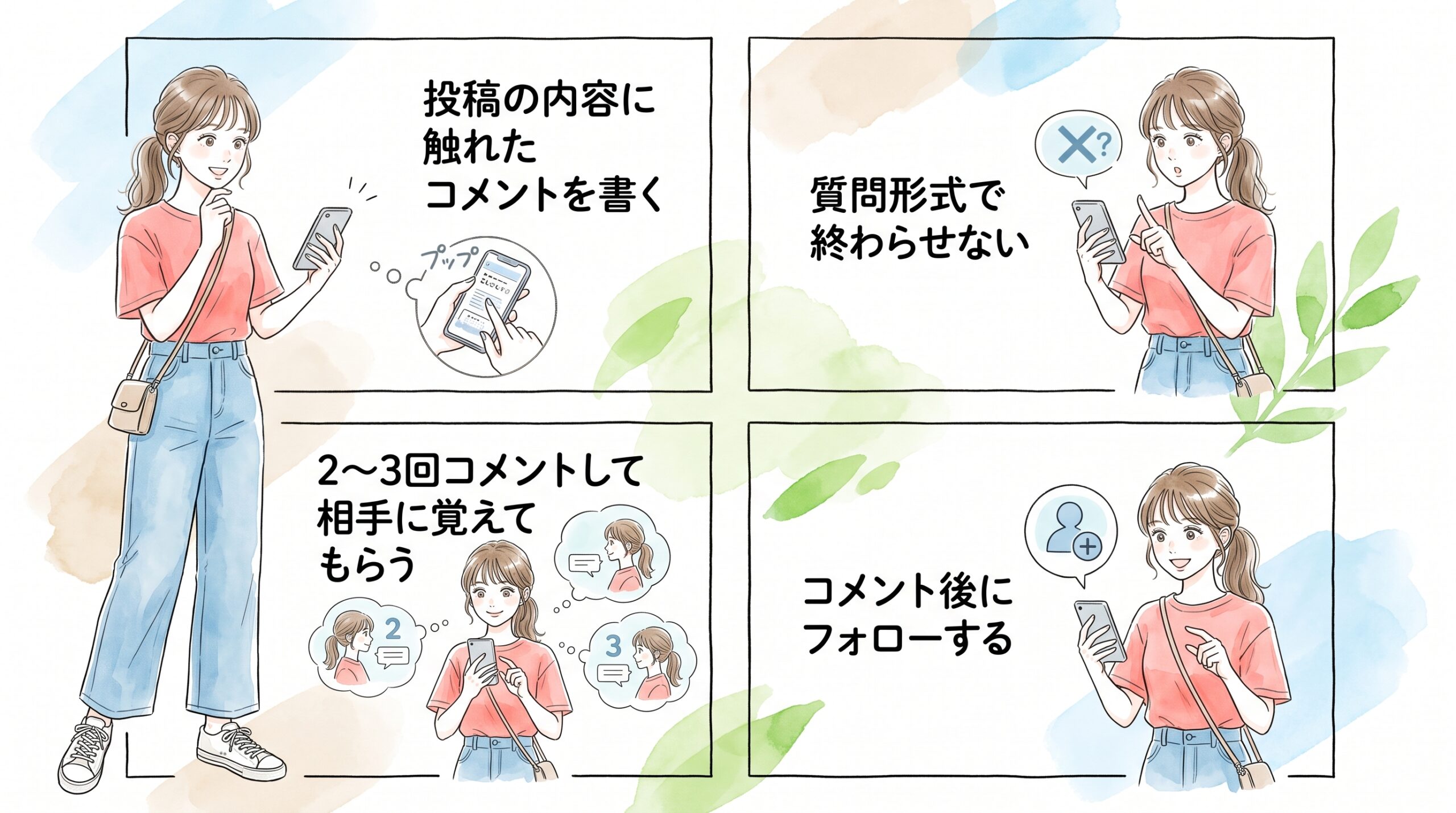 投稿へのコメントで共感を2〜3回示すと、相手のフォローバック率が変わってくる