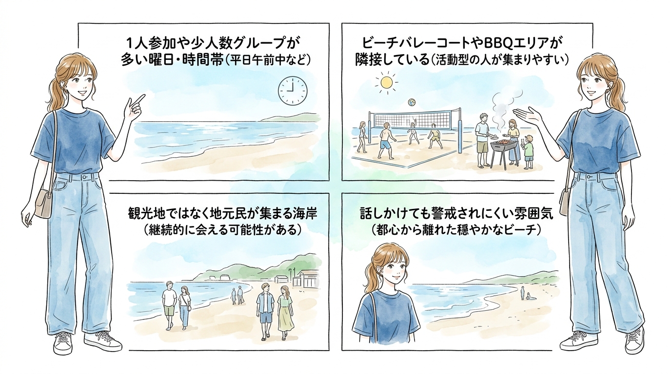 海水浴場・ビーチで自然な出会いを狙う派に向いている条件