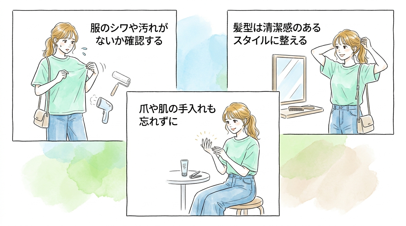 清潔感と品のある装いを基本にする