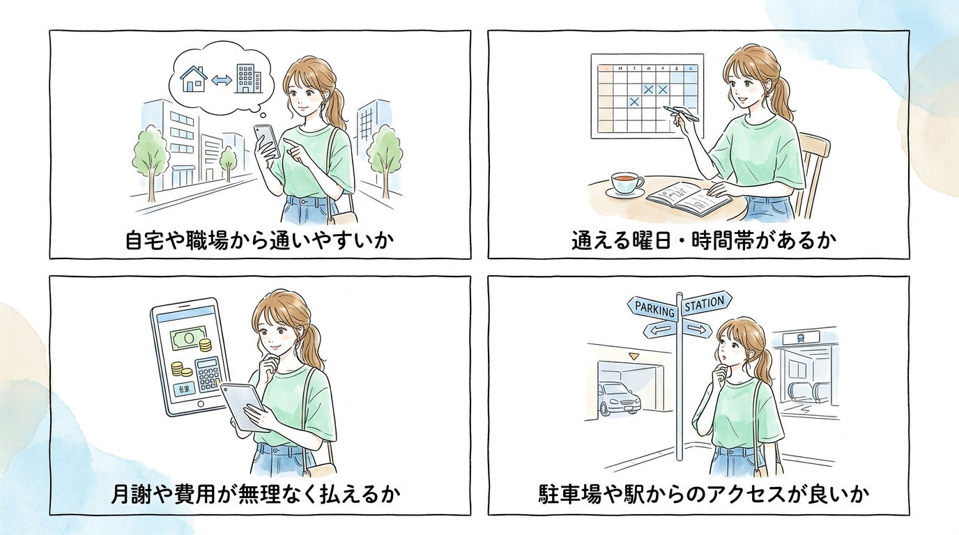 男女比だけ見て通いやすさを軽視してしまった事例