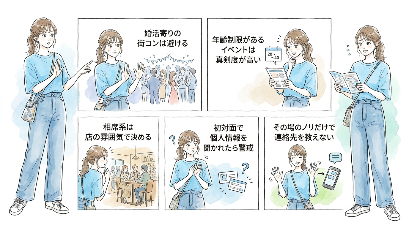 相席系サービスや街コンで「軽めの出会い」を探している層と会う