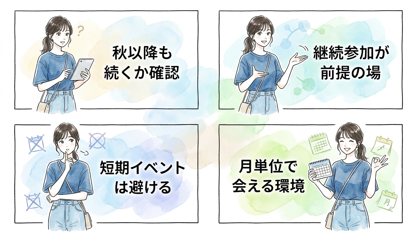 真剣度が高い出会いの場は「秋以降も続く活動」で見分けられる