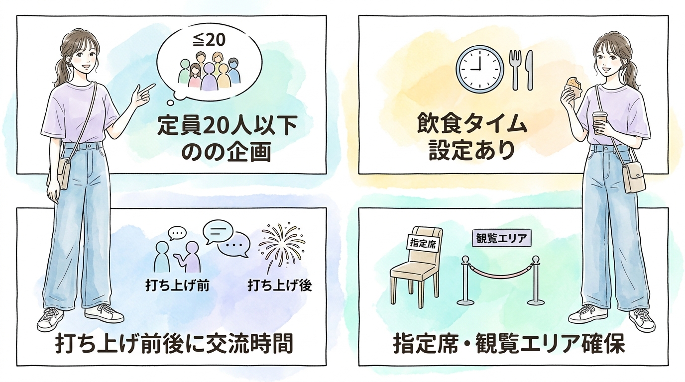 花火大会コンは会場が暗くて話しかけにくいが、少人数制なら狙い目になる