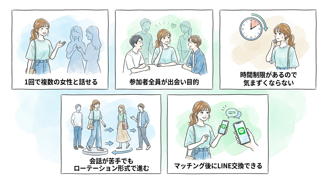 街コン・婚活イベントで一度に複数の女性と会える