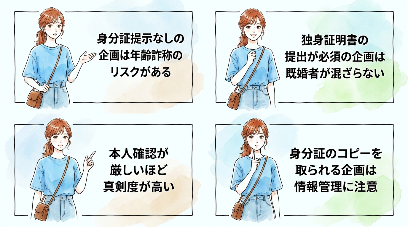 身分証・独身証明の提示が必須のイベントは信頼性が段違いに上がる