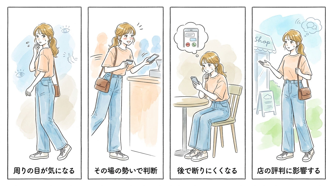 酔った勢いで連絡先を渡してくるお客様のパターン