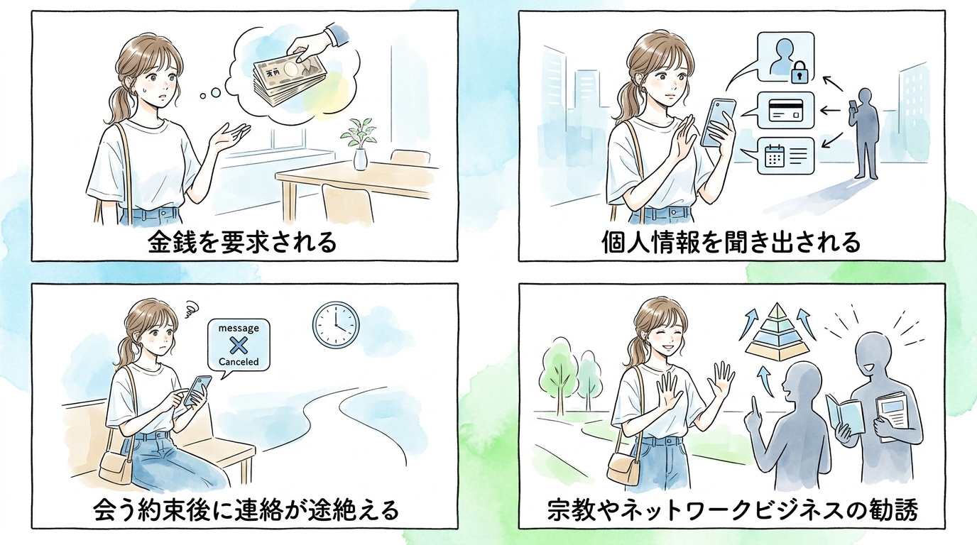 金銭を要求されたり個人情報を悪用されるケースが報告されている