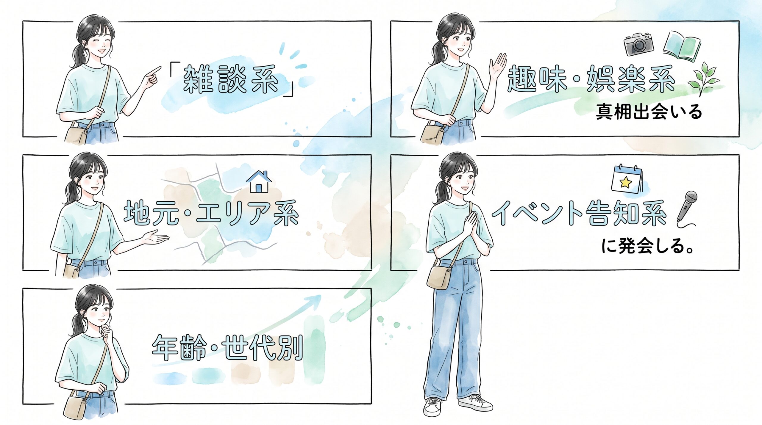 「雑談」「趣味」「地域」カテゴリが実際の出会いにつながりやすい