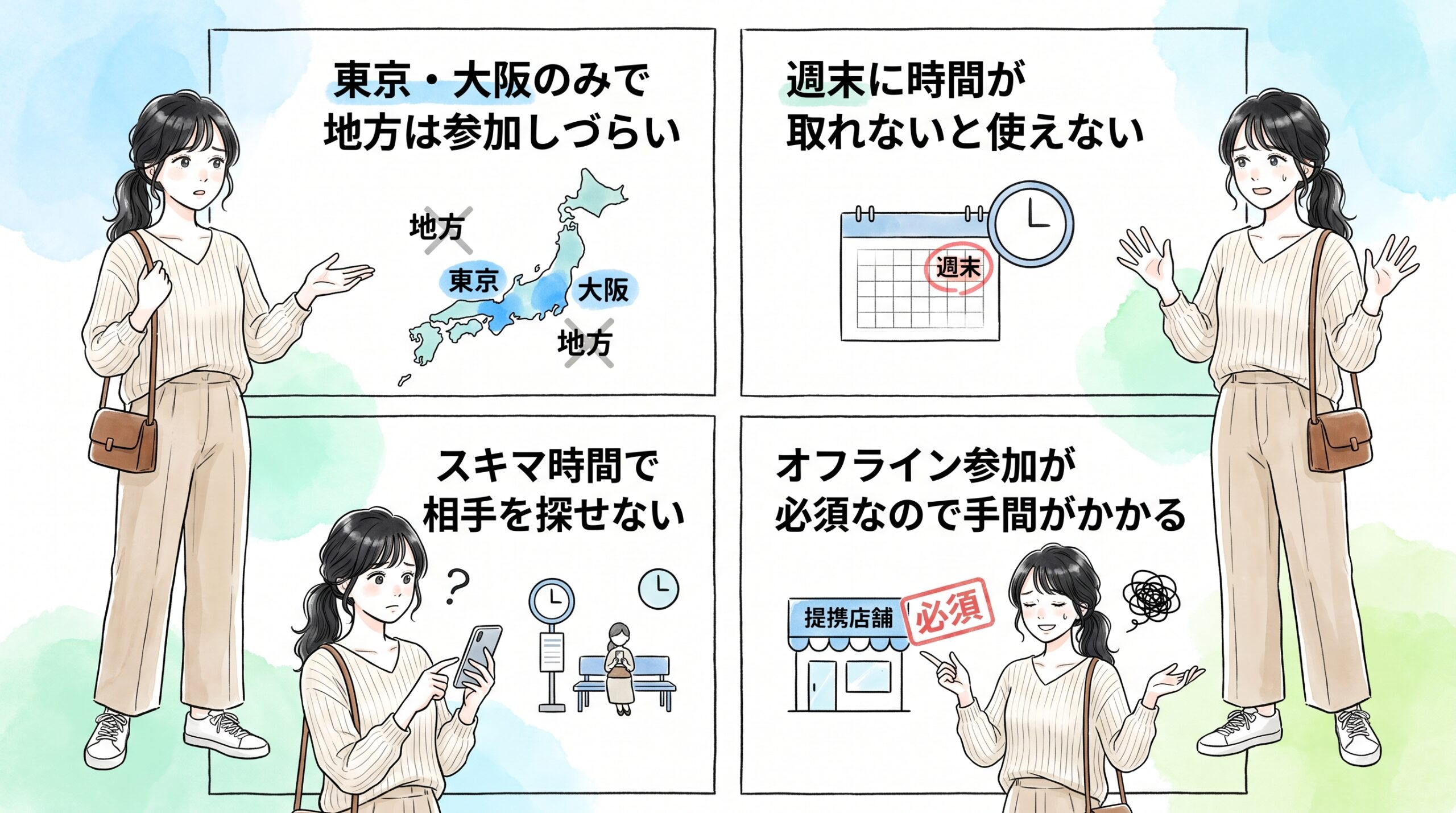 提携店舗で会える仕組み、メリットとデメリットのイメージ画像