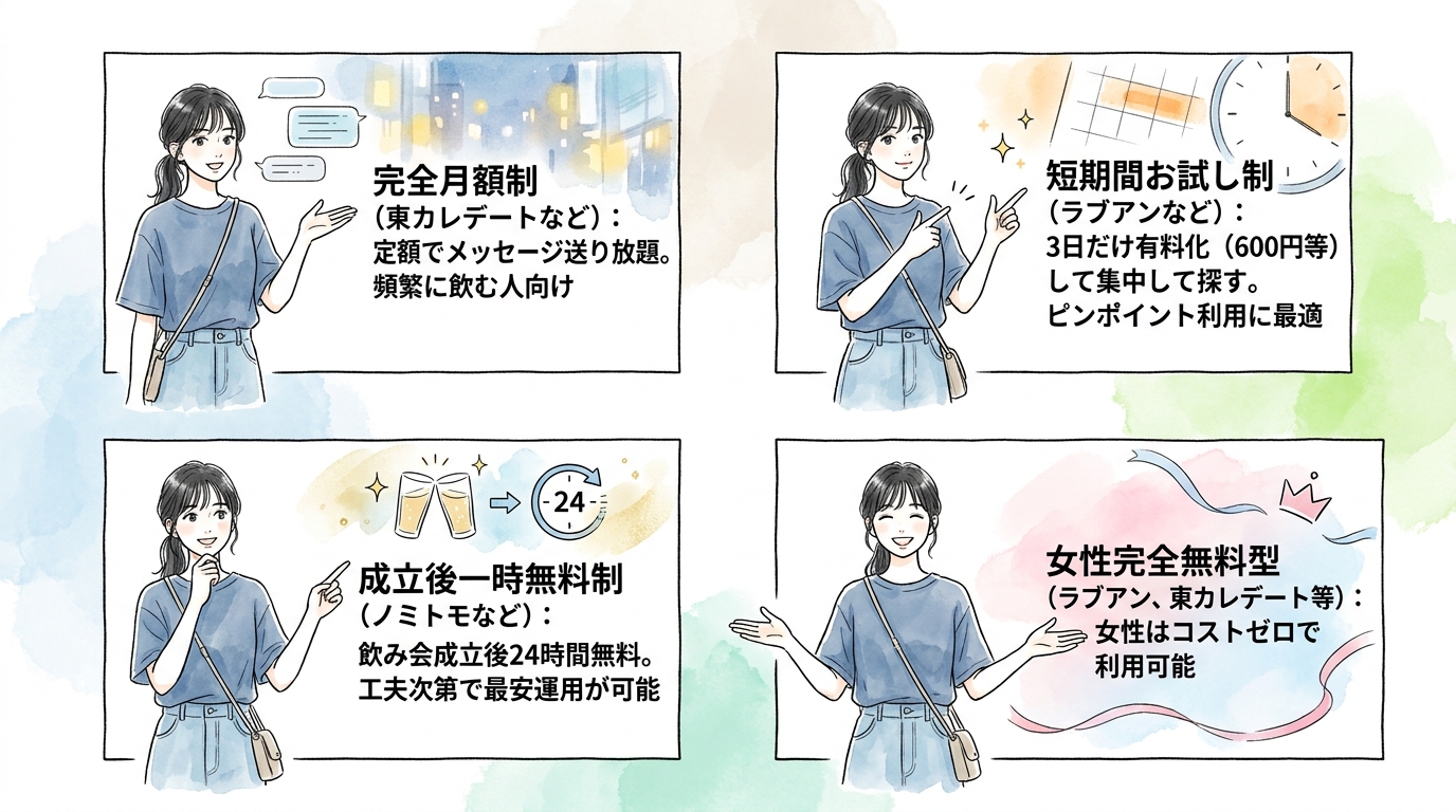 2. 男性・女性の料金システムと実効コストで選ぶ