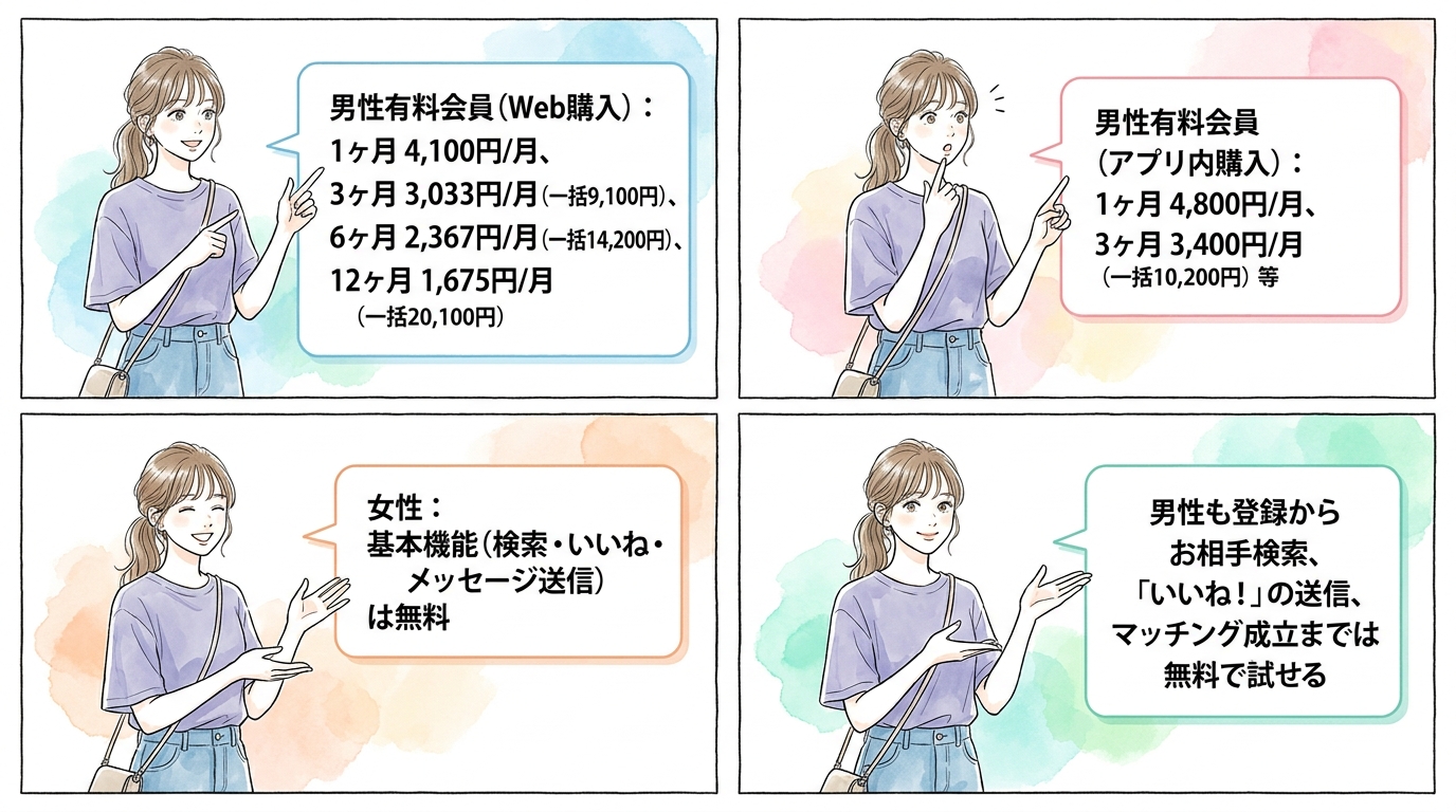 豊富な料金プランと男性・女性別の月額費用